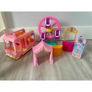 Chelsea Toy Carnival Playset Pink RV Ferris Wheel Tent Stand Mermaid Door Hanger